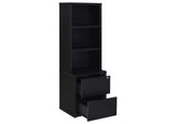 802703 Westpark 3-shelf Bookcase USB and Lockable Drawer Black