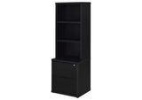 802703 Westpark 3-shelf Bookcase USB and Lockable Drawer Black