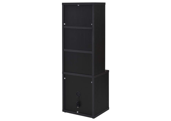802703 Westpark 3-shelf Bookcase USB and Lockable Drawer Black