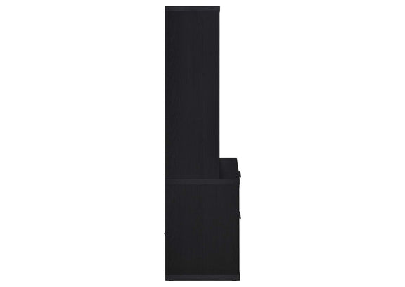 802703 Westpark 3-shelf Bookcase USB and Lockable Drawer Black