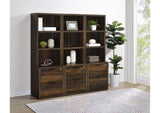 802713-S3 Westpark 3-piece Wall Unit Bookcase Set with USB Dark Pine