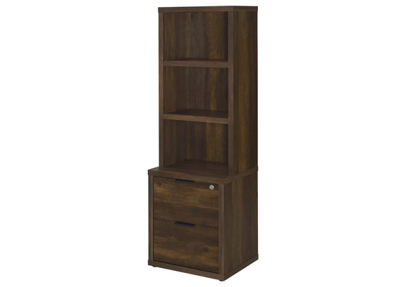 802713-S3 Westpark 3-piece Wall Unit Bookcase Set with USB Dark Pine