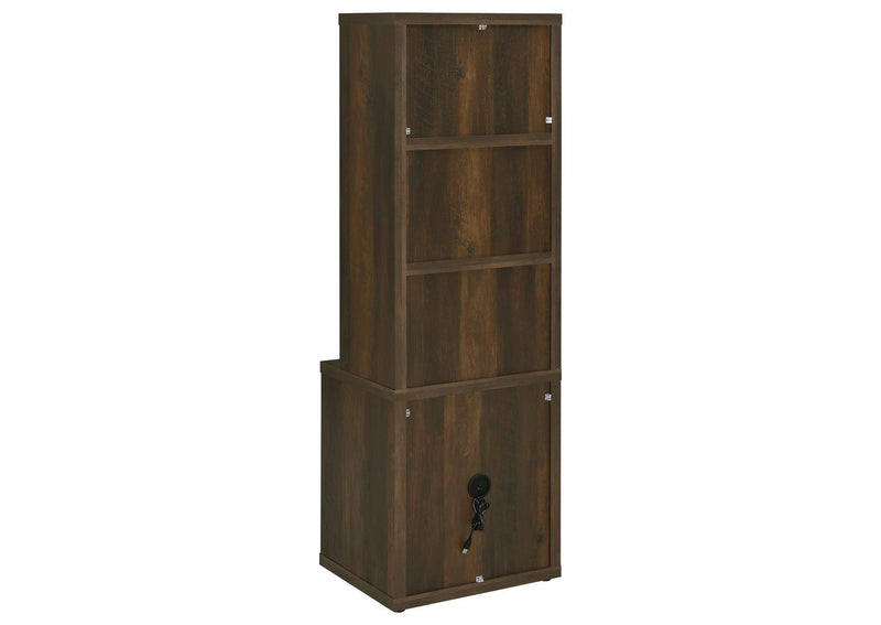 802713-S3 Westpark 3-piece Wall Unit Bookcase Set with USB Dark Pine
