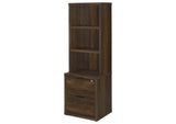 802713 Westpark 3-shelf Bookcase USB and Lockable Drawer Dark Pine