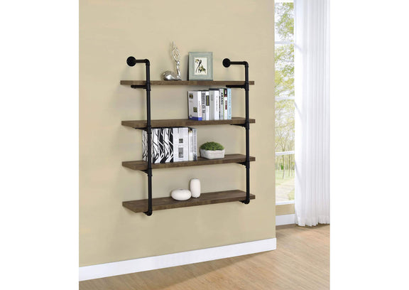 804417 Elmcrest 39-inch 4-shelf Wall Bookshelf Rustic Oak