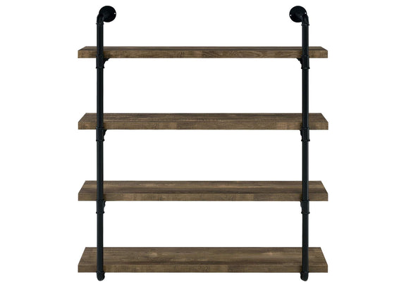 804417 Elmcrest 39-inch 4-shelf Wall Bookshelf Rustic Oak