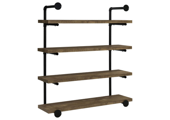 804417 Elmcrest 39-inch 4-shelf Wall Bookshelf Rustic Oak