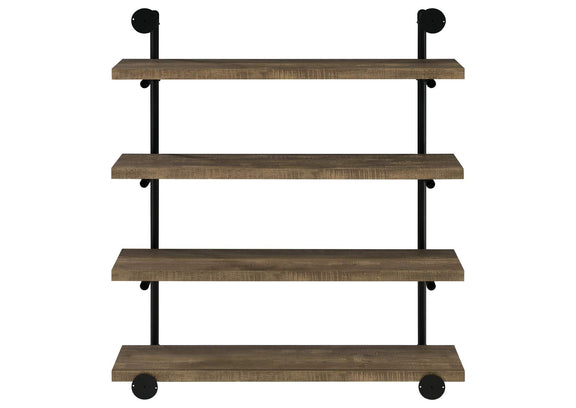 804417 Elmcrest 39-inch 4-shelf Wall Bookshelf Rustic Oak