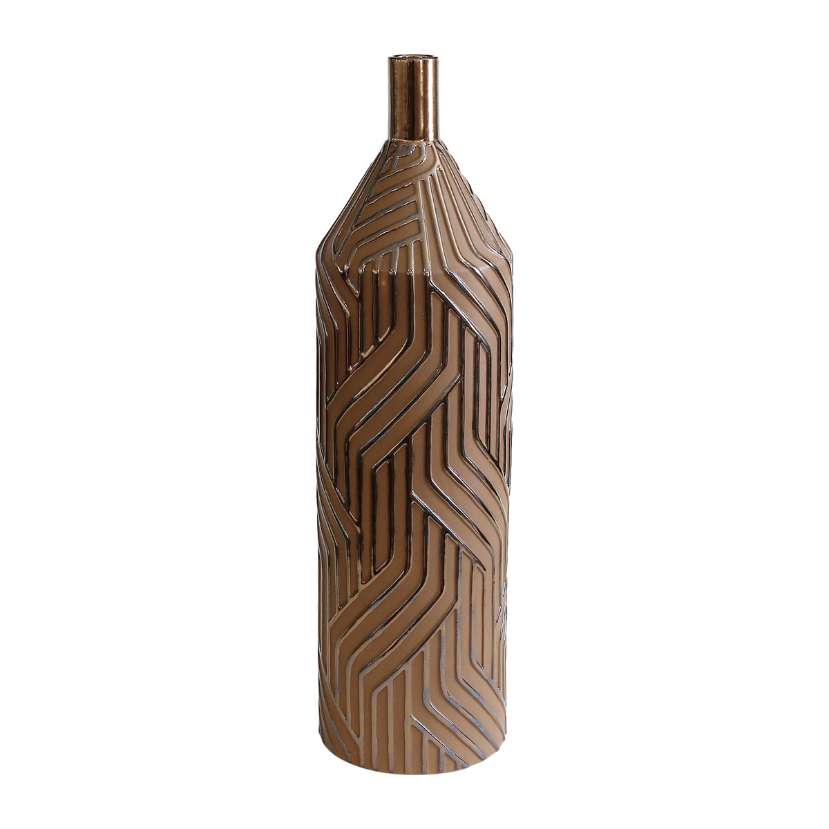 28" Montes Oversized Tribal Vase - Brown