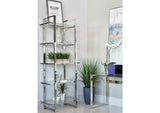 805538 Hartford 79-inch 5-shelf Glass Bookshelf Chrome