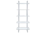 805538 Hartford 79-inch 5-shelf Glass Bookshelf Chrome