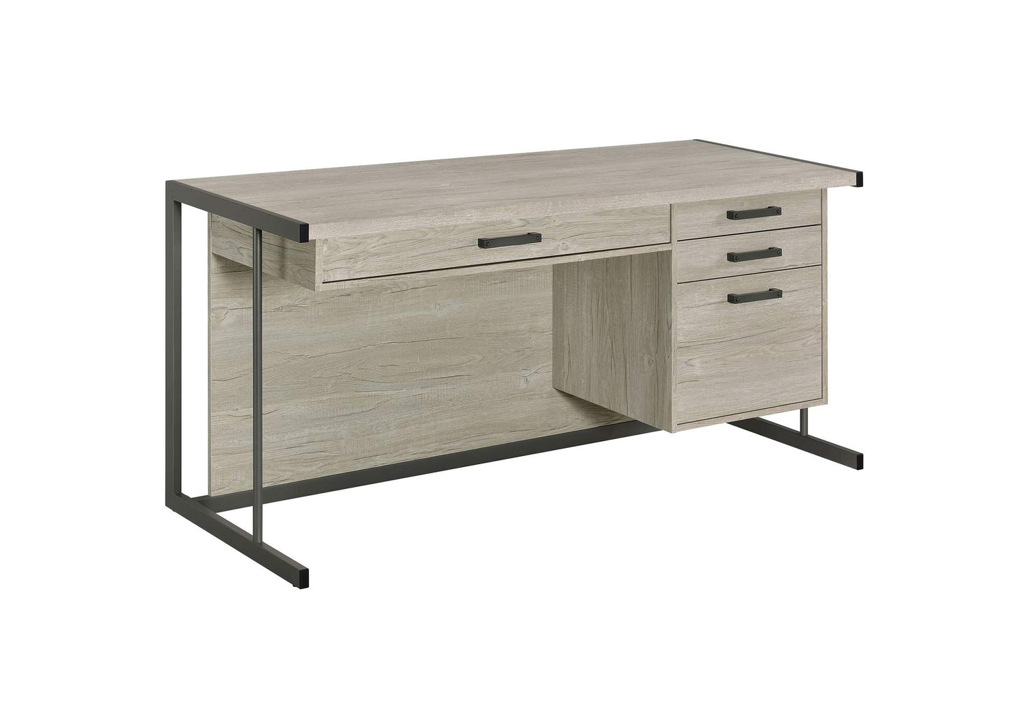 Loomis 60-inch 4-drawer Computer Desk Whitewashed Grey