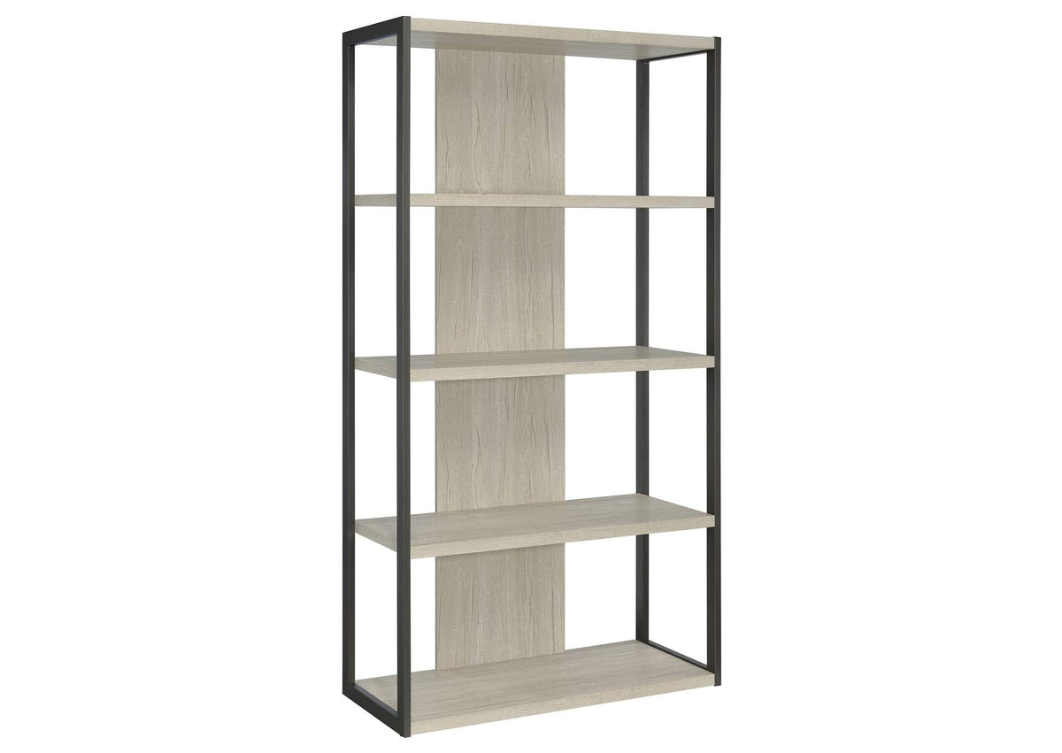 Loomis 72-inch 4-shelf Bookshelf Whitewashed Grey