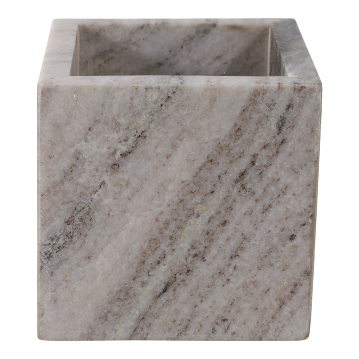 4" x 4" Marble Pencil Cup - Beige