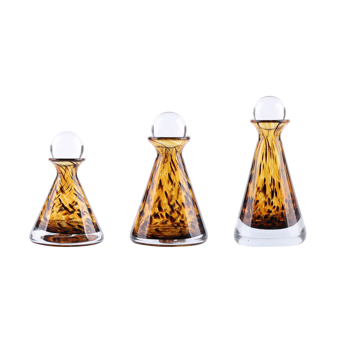 7" / 8" / 10" Veneta Art Bottles (Set of 3) - Brown
