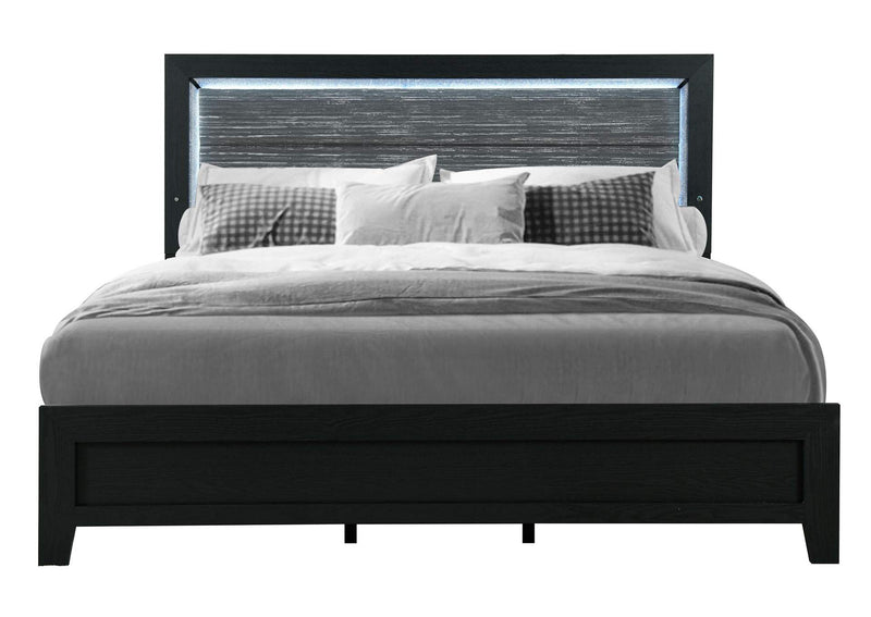 REID-BLACK-QB_W_LED-N REID BLACK QUEEN BED WITH LED