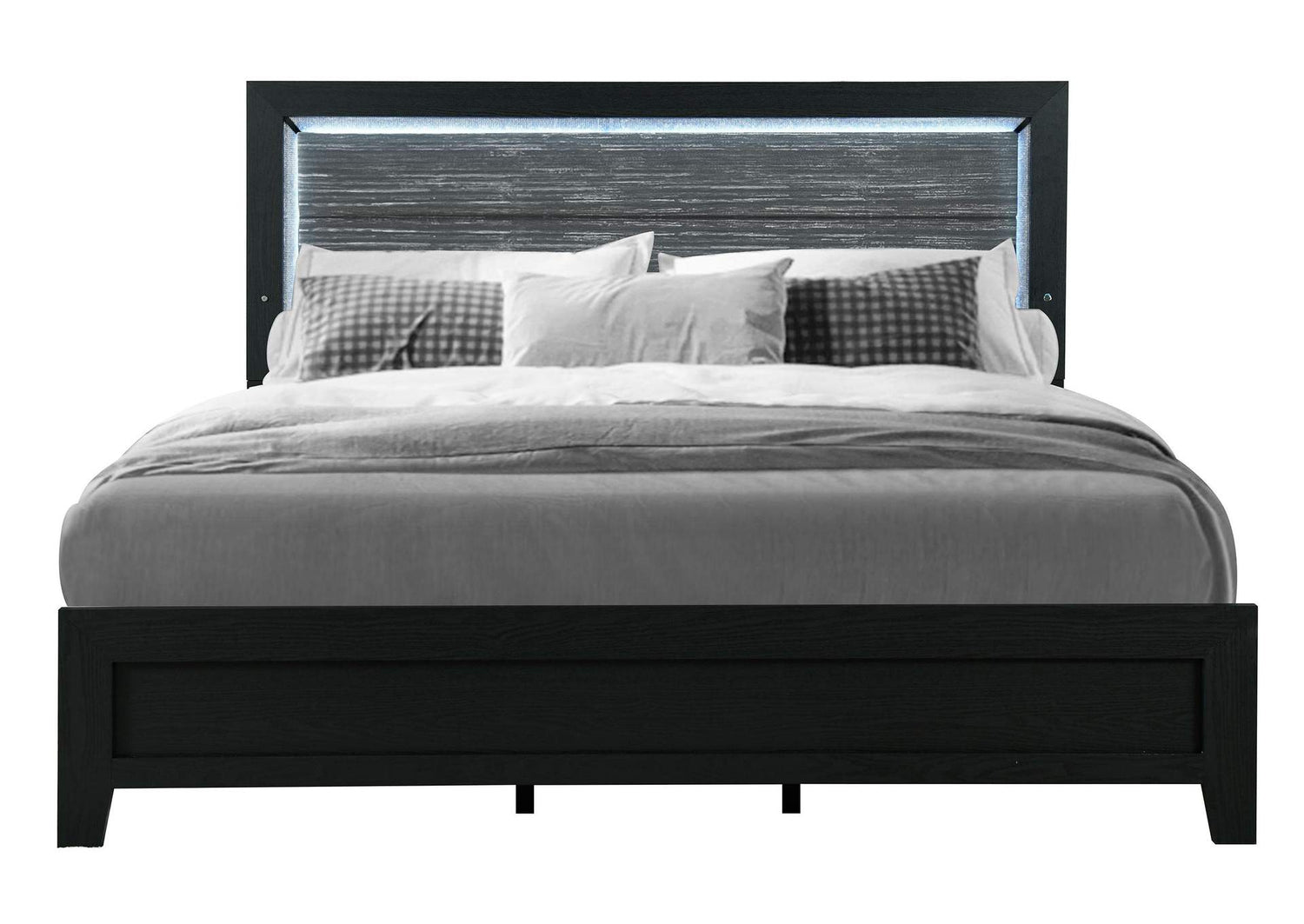 REID-BLACK-KB_W_LED-N REID BLACK KING BED WITH LED