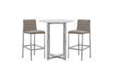 1AE268M Amalfi Metal Back Bar Stool In Taupe Leather (Set of 2)