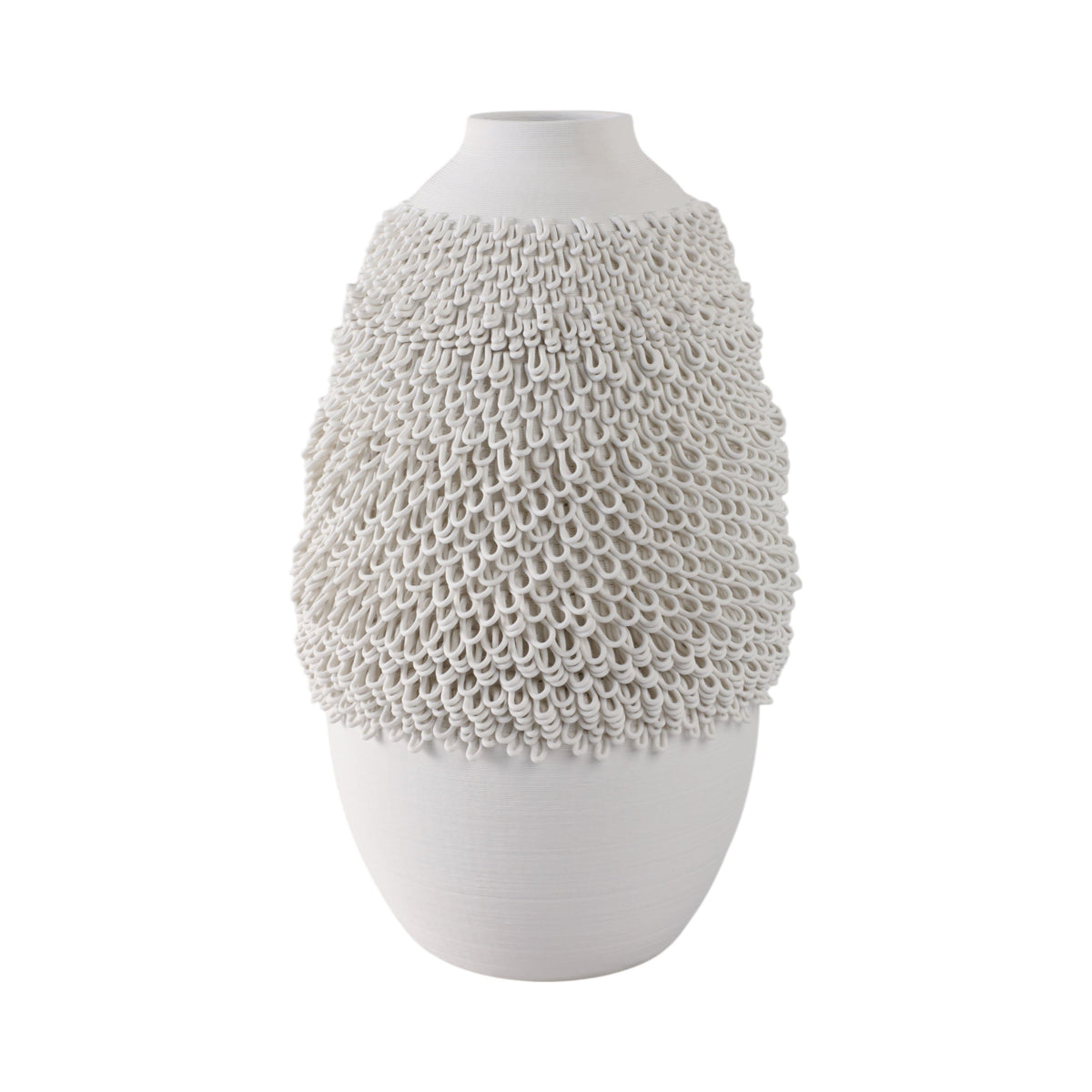 Arroyo Medium 3D Printed Porcelain Vase - Ivory