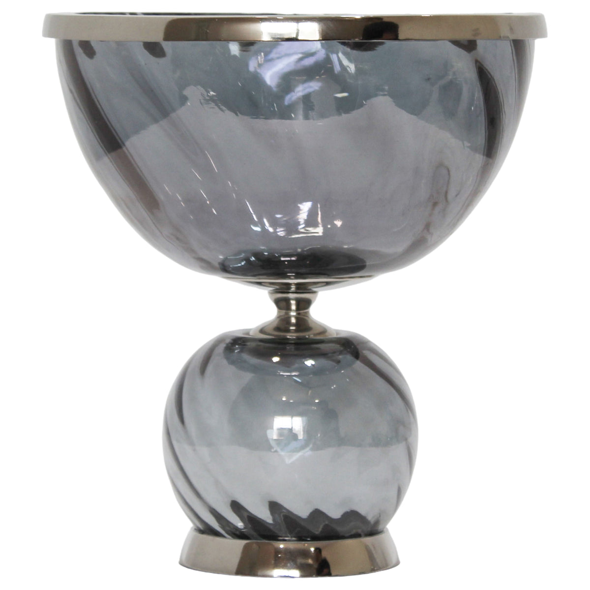 Calline Small Glass Bowl 11" - Gray
