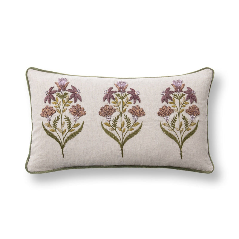 TD Belcourt 14" x 26" Pillow - Floral Multi / Olive Green