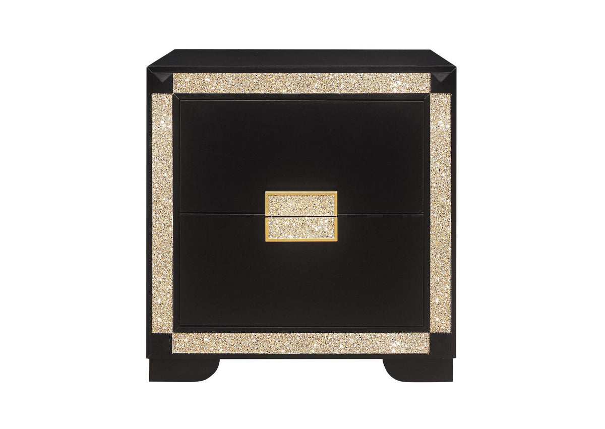 BLAKE-BLACK_GOLD-NS BLAKE BLACK - GOLD NIGHTSTAND