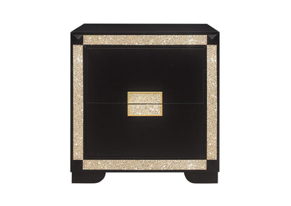 BLAKE-BLACK_GOLD-NS BLAKE BLACK - GOLD NIGHTSTAND