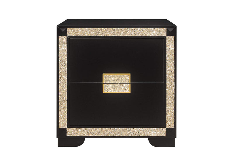 BLAKE-BLACK_GOLD-NS BLAKE BLACK - GOLD NIGHTSTAND