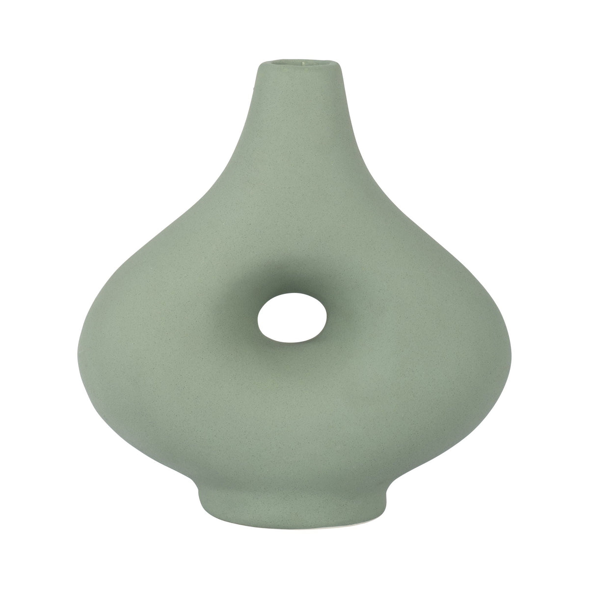Cer - 7" Short Open Cut-Out Nomad Vase - Dark Sage