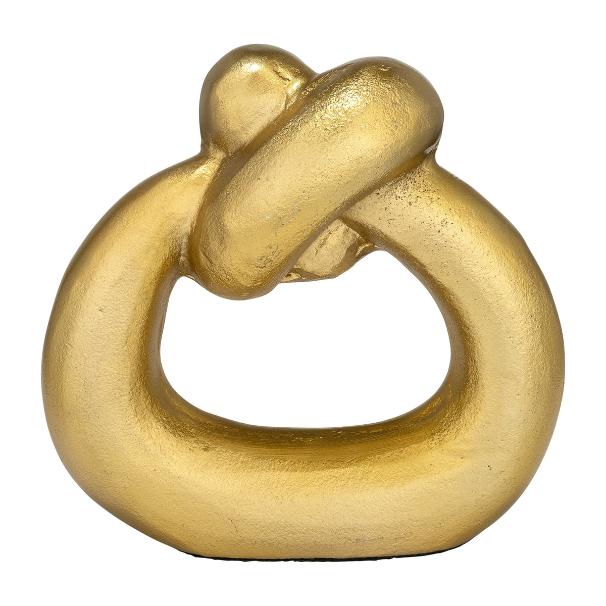 Metal Broad Knot Ring Sculpture 11" - Gold