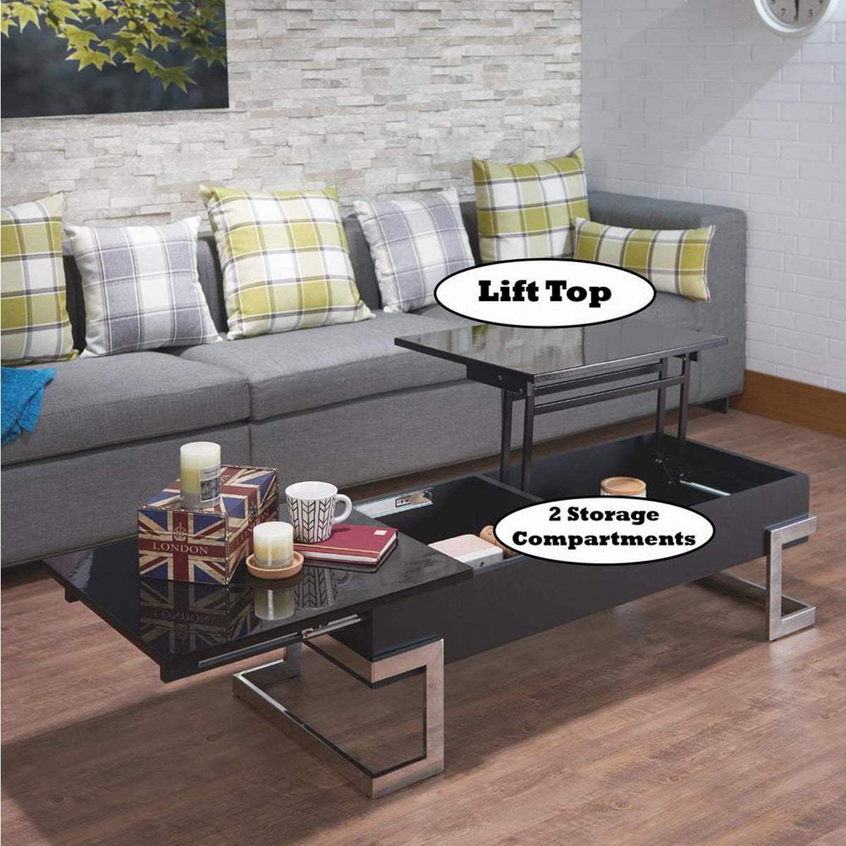 81855 Calnan Coffee Table with Lift Top