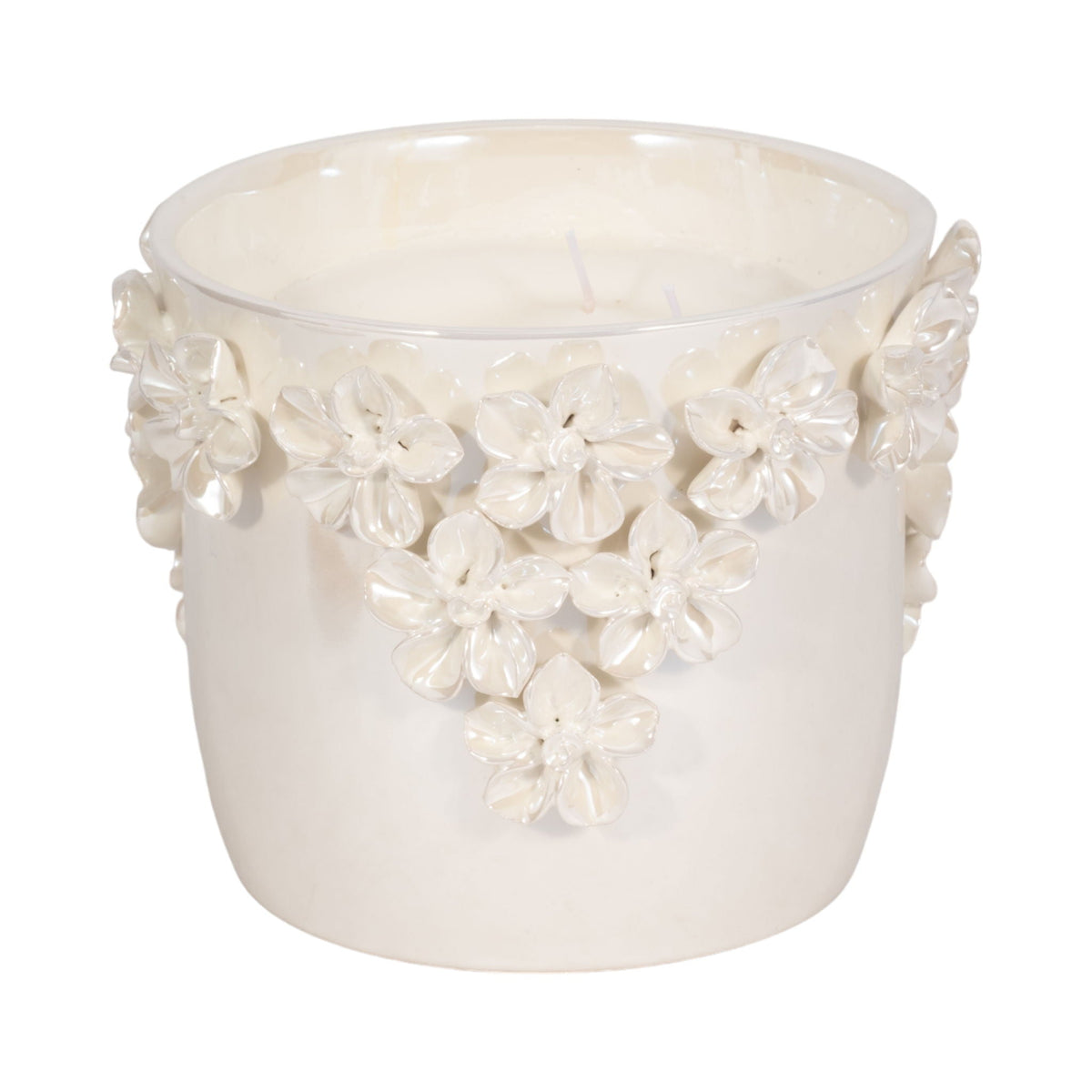 Juniper Applique Candle - White