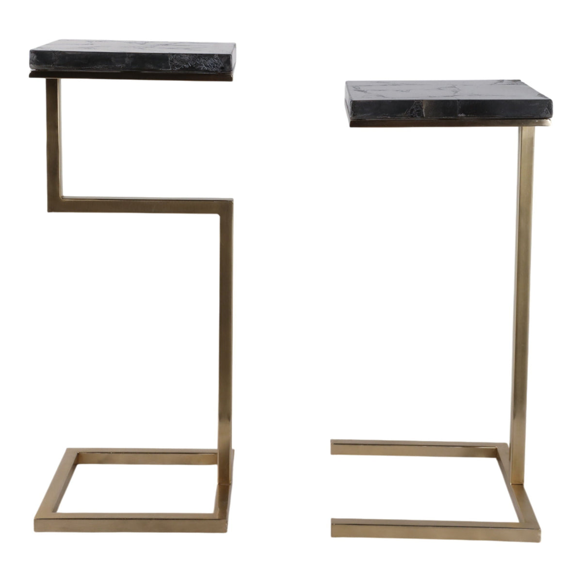 22" / 25" Clarkdale Quartz Accent Tables (Set of 2) - Black