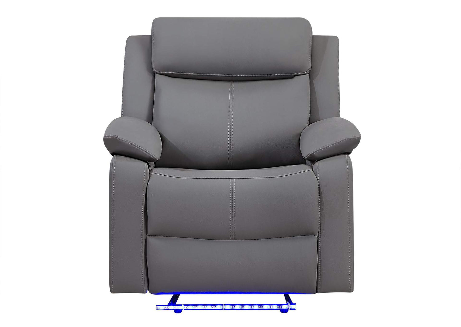U6026-GREY_PU_46A-GR_W_LED U6026 GREY POLYURETHANE 46A GLIDER RECLINER WITH LED