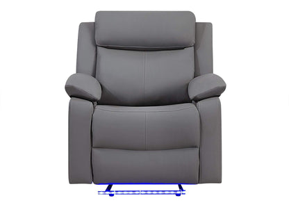 U6026-GREY_PU_46A-GR_W_LED U6026 GREY POLYURETHANE 46A GLIDER RECLINER WITH LED