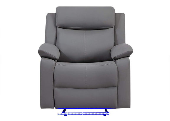 U6026-GREY_PU_46A-GR_W_LED U6026 GREY POLYURETHANE 46A GLIDER RECLINER WITH LED