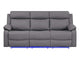 U6026-GREY_PU_46A-RS_W_LED U6026 GREY POLYURETHANE 46A RECLINING SOFA WITH LED