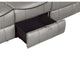 8206GRY-3 Aram Double Reclining Sofa with Center Drop-Down Cup Holders, Receptacles, Hidden Drawer and USB Ports