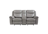Aram Double Glider Reclining Love Seat with Center Console, Receptacles and USB Ports