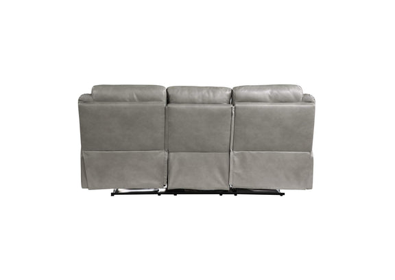 8206GRY-3 Aram Double Reclining Sofa with Center Drop-Down Cup Holders, Receptacles, Hidden Drawer and USB Ports