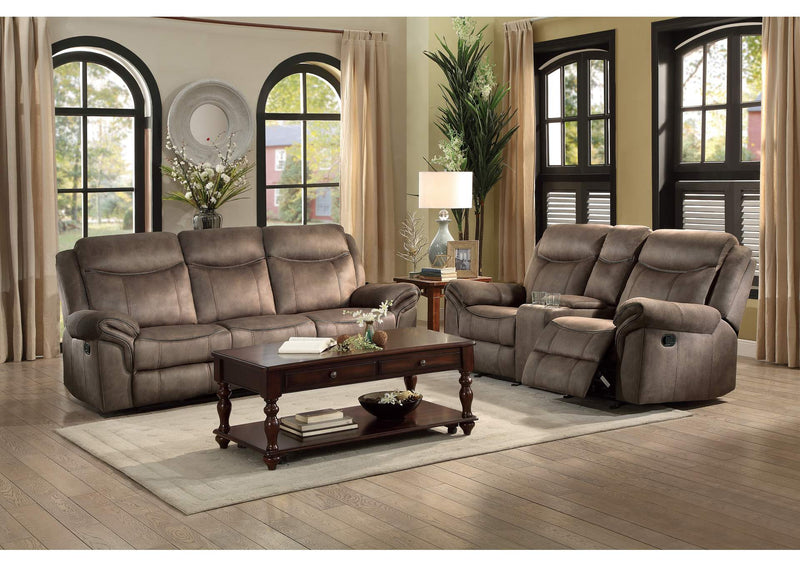 8206NF-2 Aram Double Glider Reclining Love Seat with Center Console, Receptacles and USB Ports