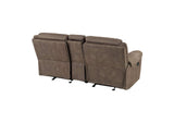 8206NF-2 Aram Double Glider Reclining Love Seat with Center Console, Receptacles and USB Ports