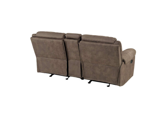 8206NF-2 Aram Double Glider Reclining Love Seat with Center Console, Receptacles and USB Ports
