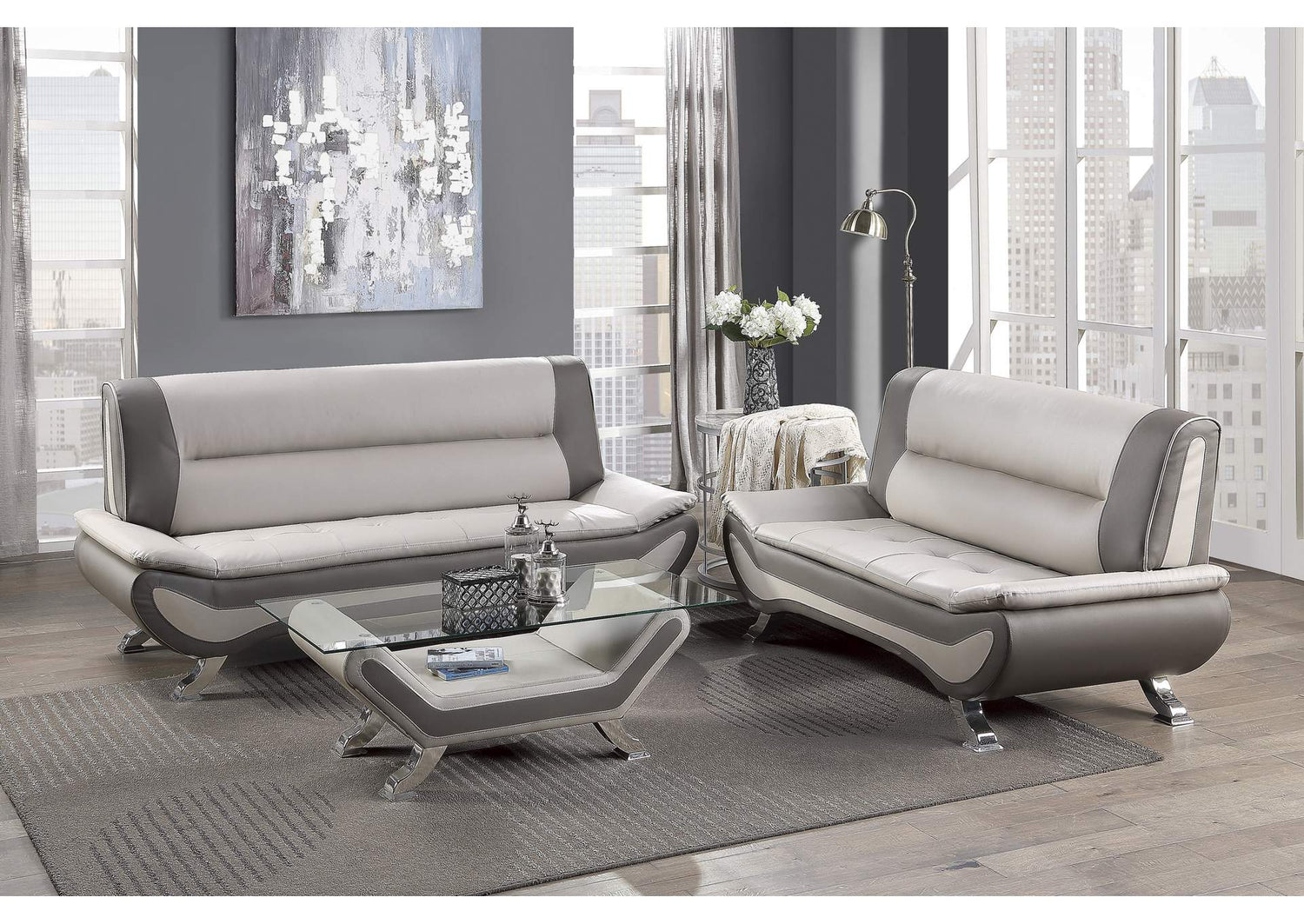 8219BEG-2 Veloce Love Seat