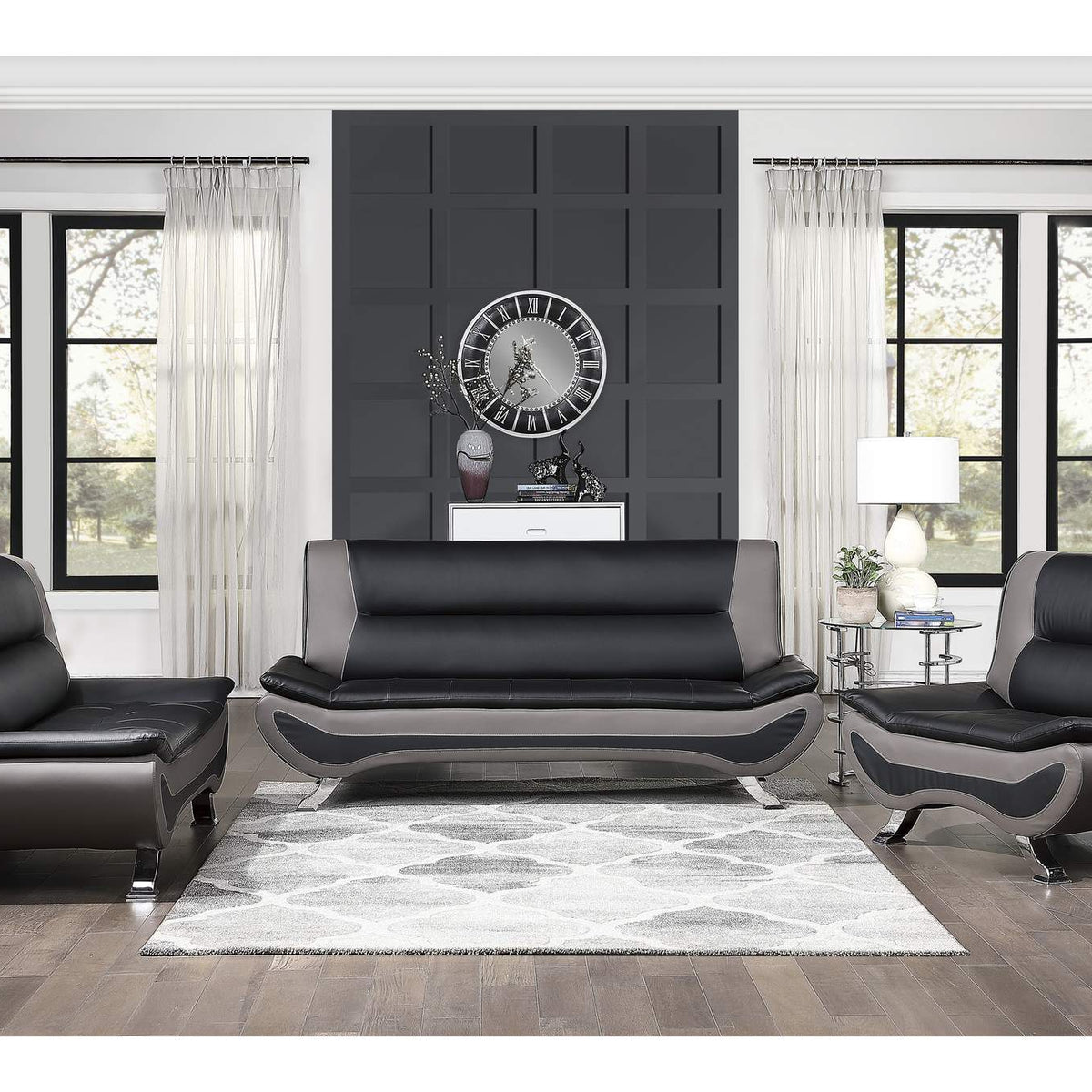 8219BLK-2 Veloce Love Seat
