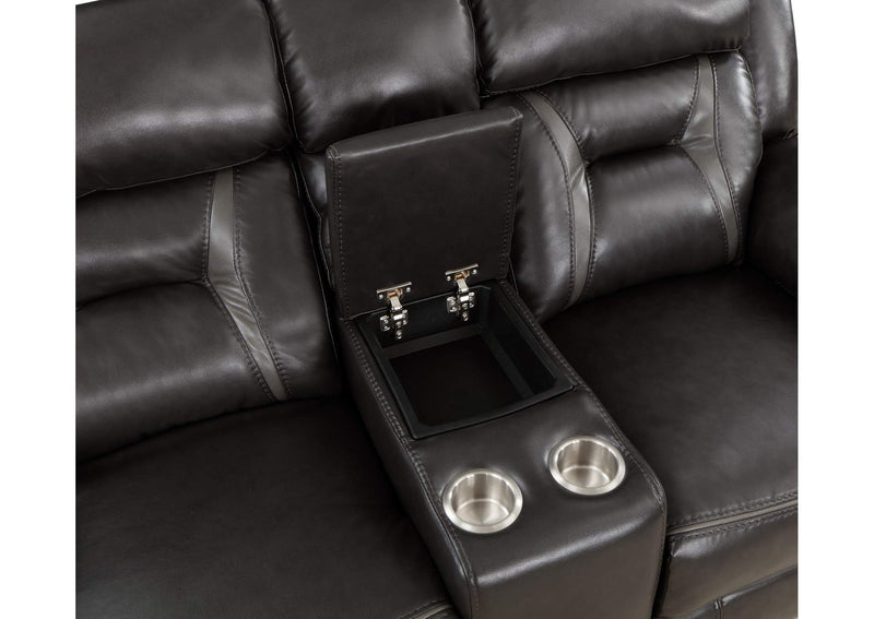 8229NDG-2 Amite Double Reclining Love Seat with Center Console