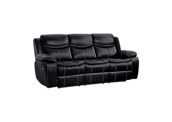 8230BLK-3 Bastrop Double Reclining Sofa