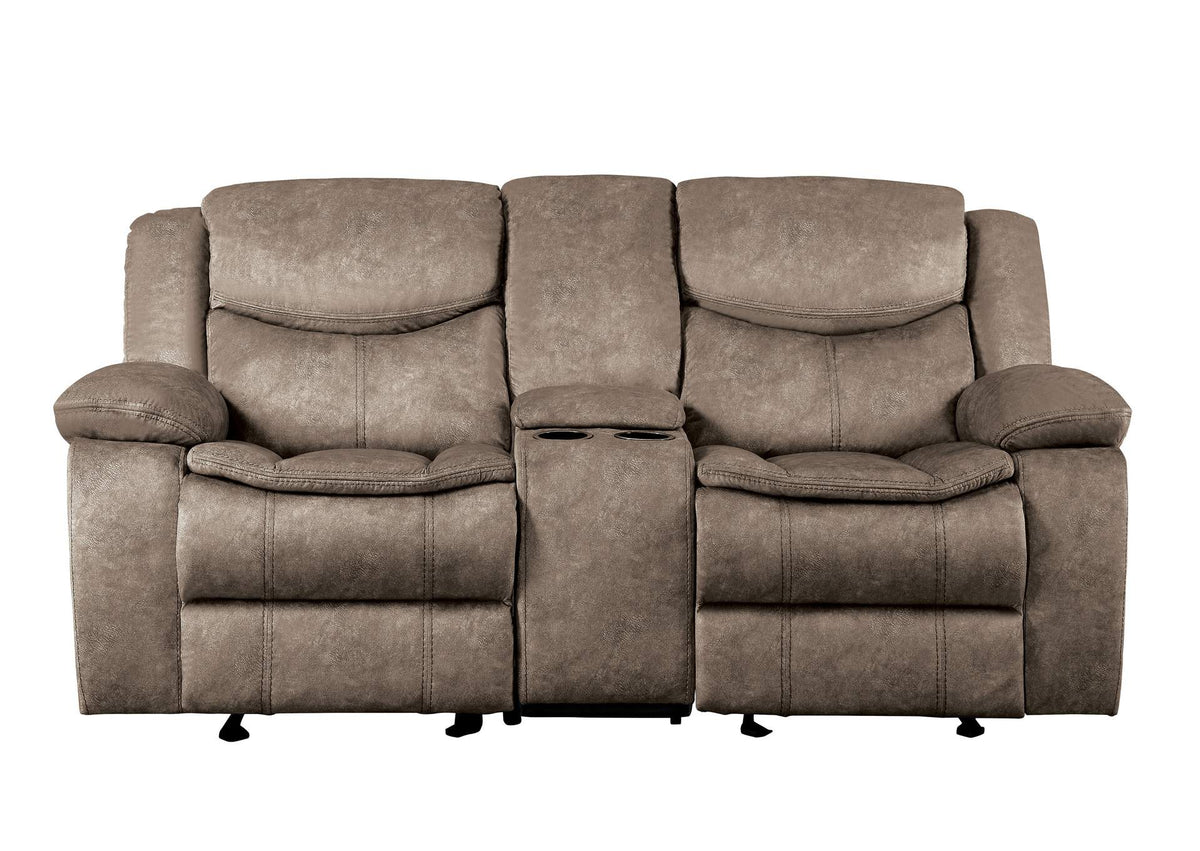 8230FBR-2 Bastrop Double Glider Reclining Love Seat with Center Console