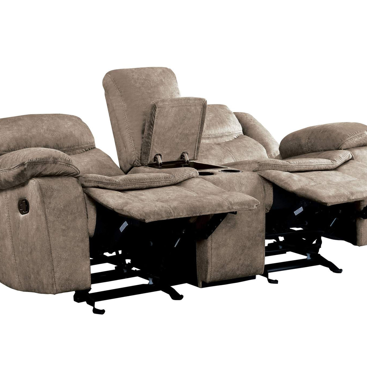 8230FBR-2 Bastrop Double Glider Reclining Love Seat with Center Console