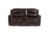 8230BRW-2 Bastrop Double Glider Reclining Love Seat with Center Console